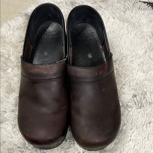 Men's Brown Dansko Leather Clogs